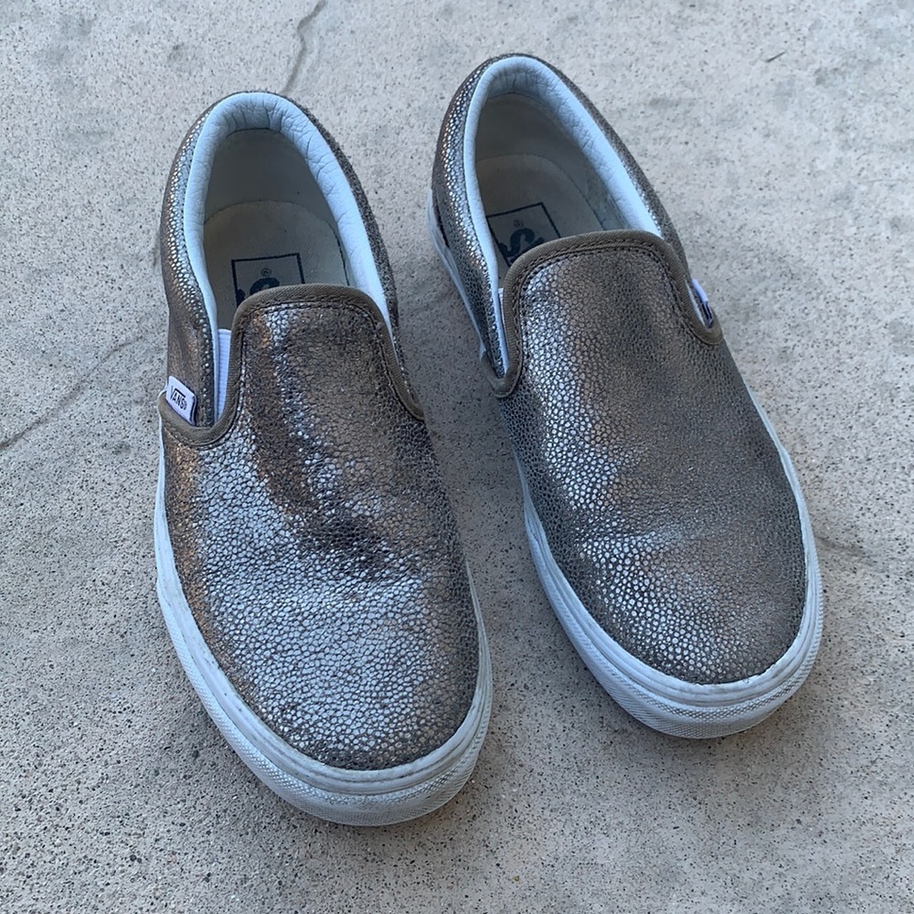 Vans Gold Shimmer Slip on Sneaker Women's Size 6.5 - Picture 1 of 9